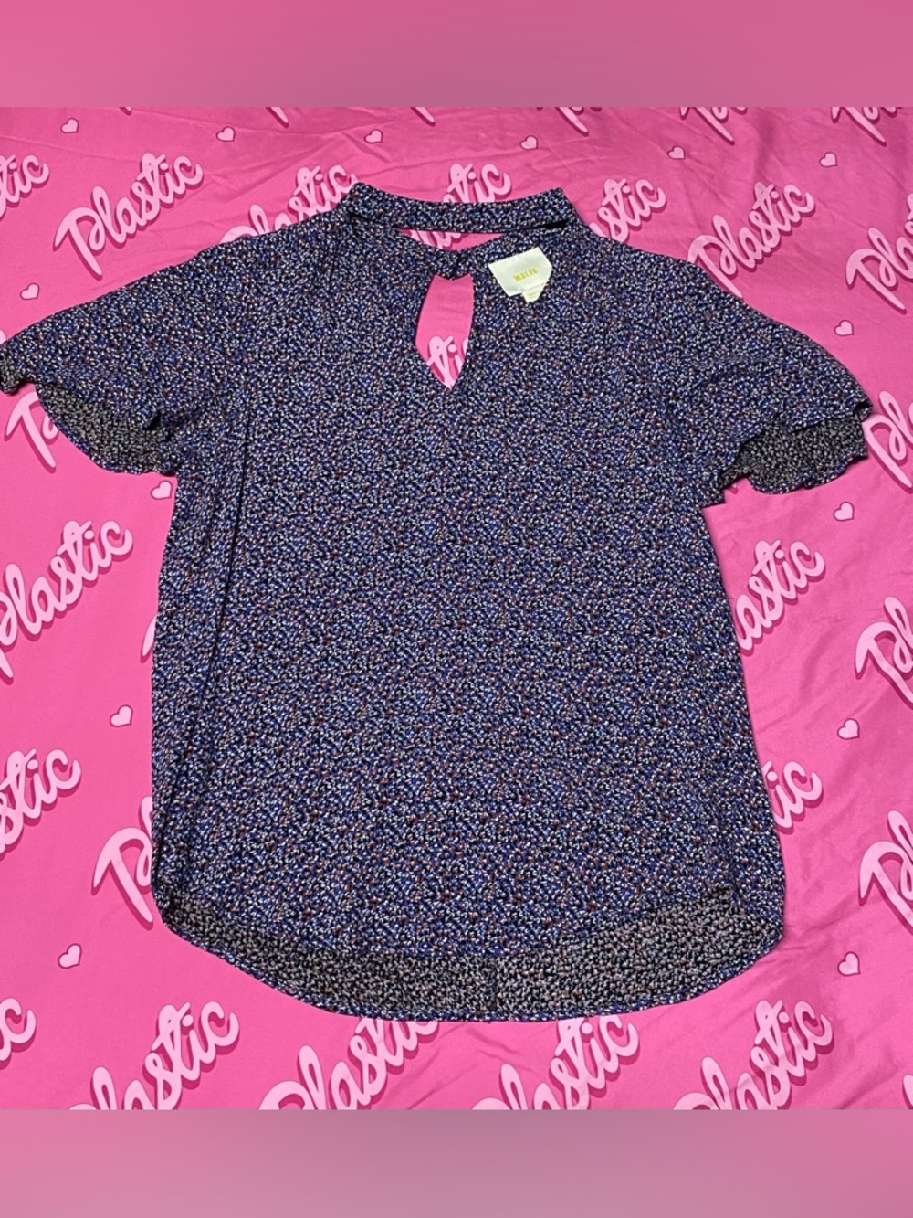 NWOT Anthropologie Maeve Floral Keyhole Neck Choker Blouse Top Dress Shirt